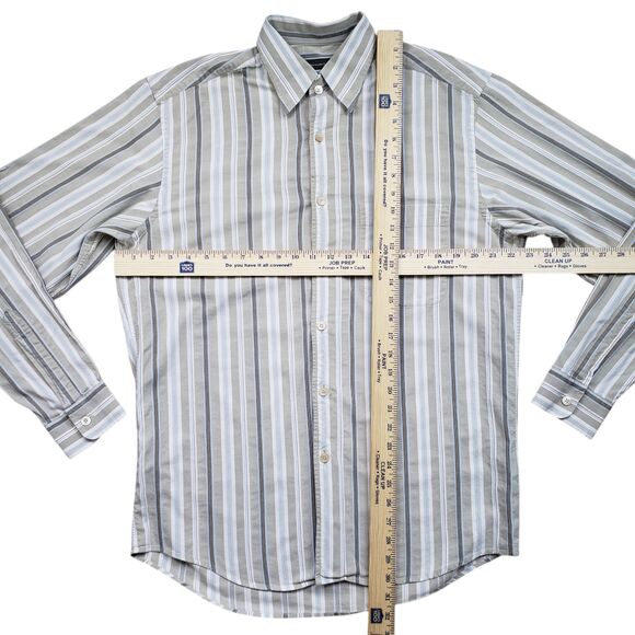 Ermenegildo Zegna Shirt Mens Large Striped Long Sleeve Button Up Romania - Picture 6 of 9
